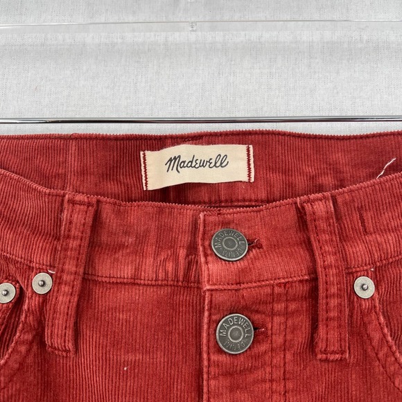 MADEWELL Pants Womens 27 Rust Cali Demi Boot Jeans Corduroy Button Front Edition - Picture 9 of 16